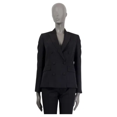 Pre-owned Stella Mccartney Black Raw Silk Tuxedo Blazer Jacket 38 S