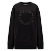 Stella Mccartney Black Rhinestone Logo Sweatshirt In Black