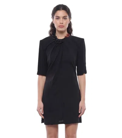 Stella Mccartney Black Round Neck Mini Dress