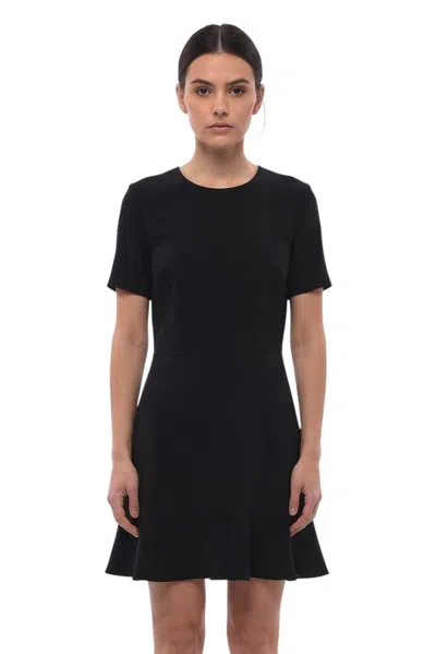 Stella Mccartney Black Round Neck Mini Dress In Blue