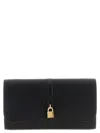 Stella Mccartney Ryder Padlock Flap Continental Wallet Bag In Black