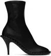 Stella Mccartney Sculpted Heel Ankle Boots With Rivet Detailing In 1000 Black