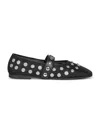 Stella Mccartney Black Ryder Popper-studded Ballet Flats