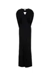 Stella Mccartney Abito Lungo In Raso Nero Donna In Black