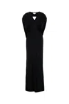 Stella Mccartney Abito Lungo In Raso Nero Donna