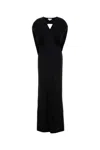 Stella Mccartney Abito Lungo In Raso Nero Donna