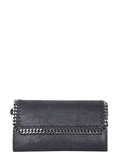 Stella Mccartney Black And Silver Continental Falabella Wallet