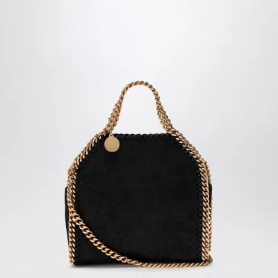 Stella Mccartney The Falabella Mini Faux Brushed-leather Shoulder Bag In Black