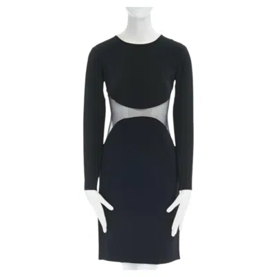 Pre-owned Stella Mccartney Black Sheer Waist Illusion Cocktail Dress Fr36 S