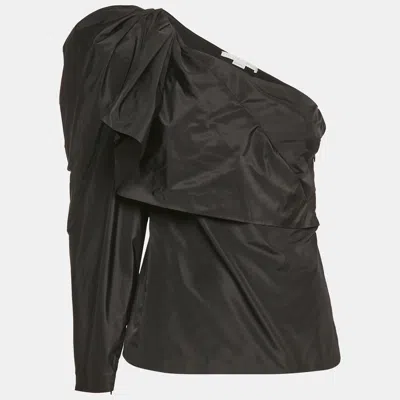 Pre-owned Stella Mccartney Black Silk Blend Bow Detail One Shoulder Top S