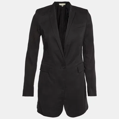 Pre-owned Stella Mccartney Black Silk Blend Single Breasted Blazer S