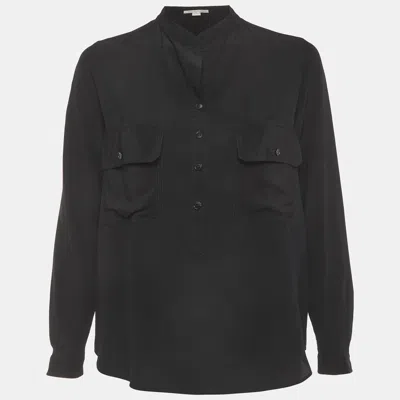 Pre-owned Stella Mccartney Black Silk Long Sleeve Blouse S