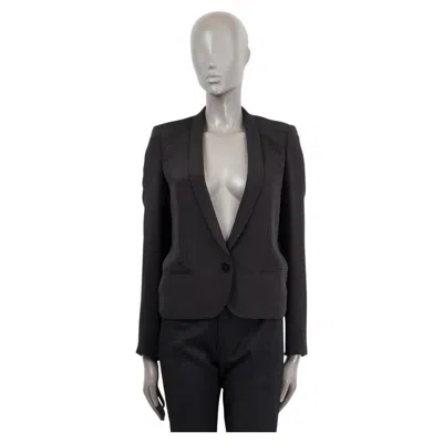 Pre-owned Stella Mccartney Black Silk Soft Cropped Blazer Jacket 38 Xs