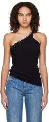 Stella Mccartney Crystal Frame One-shoulder Top In 1000 Black