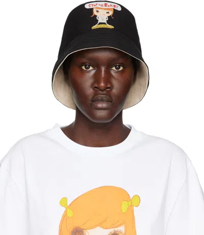 Stella Mccartney Black Sinister Child Bucket Hat In 1019 Ultra Black