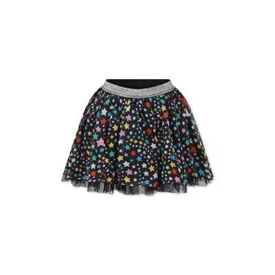 Stella Mccartney Kids' Black Skirt For Girl With Stars