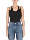 Stella Mccartney Black Solid Round Neck Top In Black