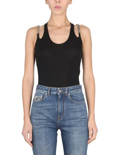 Stella Mccartney Black Solid Round Neck Top