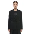 Stella Mccartney Black Solid Shawl Lapel Blazer In Black