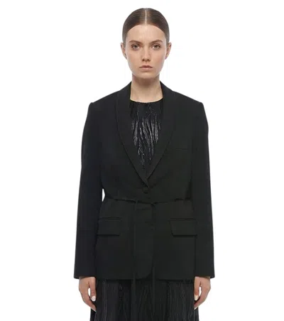 Stella Mccartney Black Solid Shawl Lapel Blazer