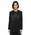 Stella Mccartney Black Solid Shawl Lapel Blazer In Black