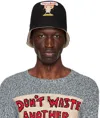 Stella Mccartney Black 'stop The Bombs' Sinister Child Bucket Hat In 1019 Ultra Black