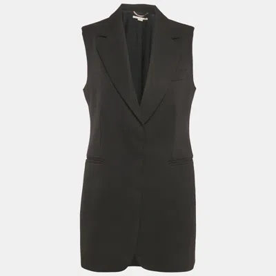 Pre-owned Stella Mccartney Black Stretch Knit Collared Midi Dress M