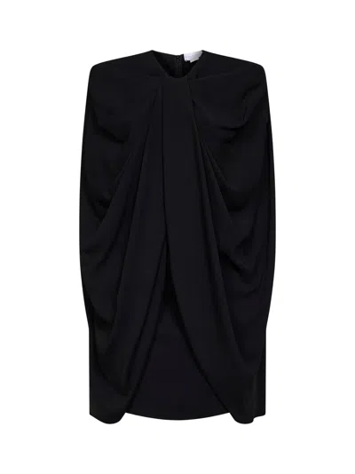 Stella Mccartney Black Stretch Viscose Cape Mini Dress