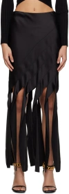 Stella Mccartney Black Strips Maxi Skirt In 1000 Black