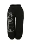 Stella Mccartney Black Sweatpants For Kids With White Logo In Black