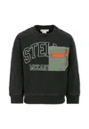 Stella Mccartney Black Sweatshirt For Boy With Logo In Black