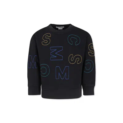Stella Mccartney Kids' Black Sweatshirt For Boy With Logo