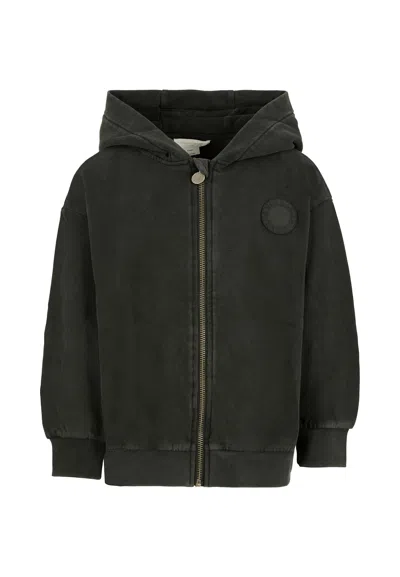 Stella Mccartney Black Sweatshirt For Kids With Logo In Gray