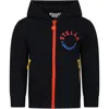 Stella Mccartney Black Sweatshirt For Kids With Logo In Black