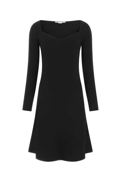 STELLA MCCARTNEY BLACK SWEETHEART-NECK FLARED DRESS
