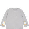 Stella Mccartney Black T-shirt For Baby Boy With Logo And Print In Grey