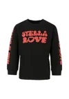 Stella Mccartney Black T-shirt For Girl With Logo In Black
