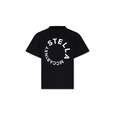 Stella Mccartney Black T-shirt For Kids With Logo