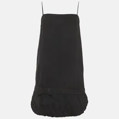 Pre-owned Stella Mccartney Black Taffeta Mini Slip Dress S