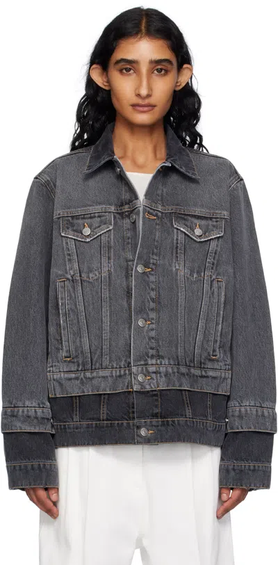 Stella Mccartney Black Tonal Panelled Denim Jacket