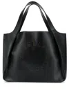 Stella Mccartney Black Tote Bag With Perforated Logo