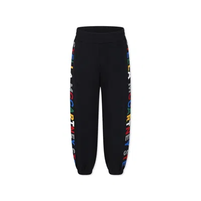Stella Mccartney Kids' Black Trousers For Boy With Logo