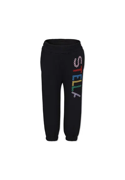 STELLA MCCARTNEY BLACK TROUSERS FOR GIRL WITH LOGO