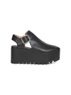 Stella Mccartney Elyse Closed-toe T-bar Platform Sandal In Black