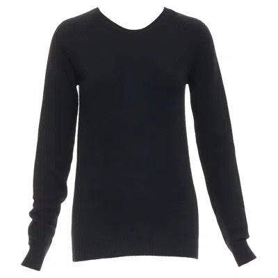 Pre-owned Stella Mccartney Black Virgin Wool Cashmere Raglan Sweater It34 Xxs