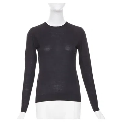 Pre-owned Stella Mccartney Black Virgin Wool Silk Long Sleeve Crew Neck Sweater It 34 Xxs