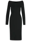 Stella Mccartney Viscose Blend Midi Dress With Exposed Shoulders