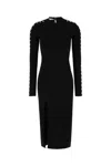 Stella Mccartney Studded Long Sleeve Midi Dress In Black