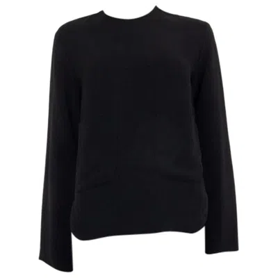 Pre-owned Stella Mccartney Black Viscose Long Sleeve Pocket Blouse Shirt 38 Xs