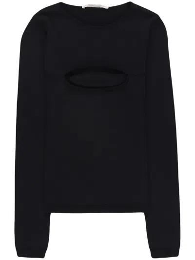 Stella Mccartney Black Viscose Polyester Knit Top